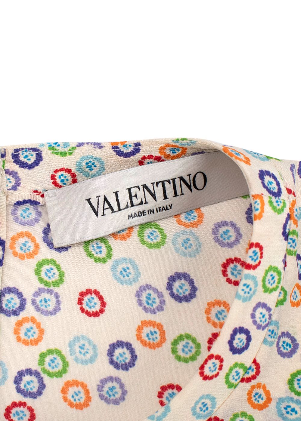 Preowned Valentino Multi-Colour Floral Print Silk Top Size S