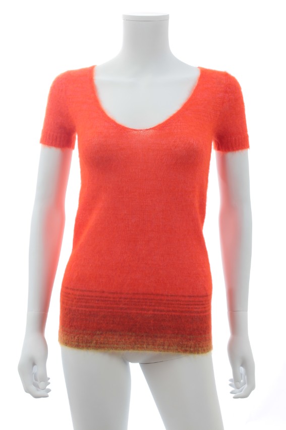 Missoni Orange Mohair  Alpaca Blend Knit Top Size XXS viscose