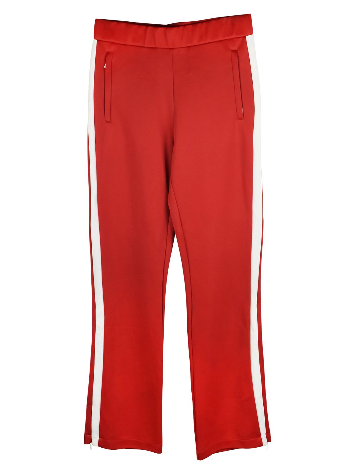 Moncler Red Double Jersey Wide Leg Trousers Size XS cotton/polyamide