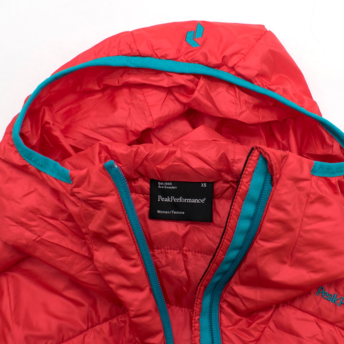 Peak Performance Red Zipped-Down Puffer Jacket Size XS polyester