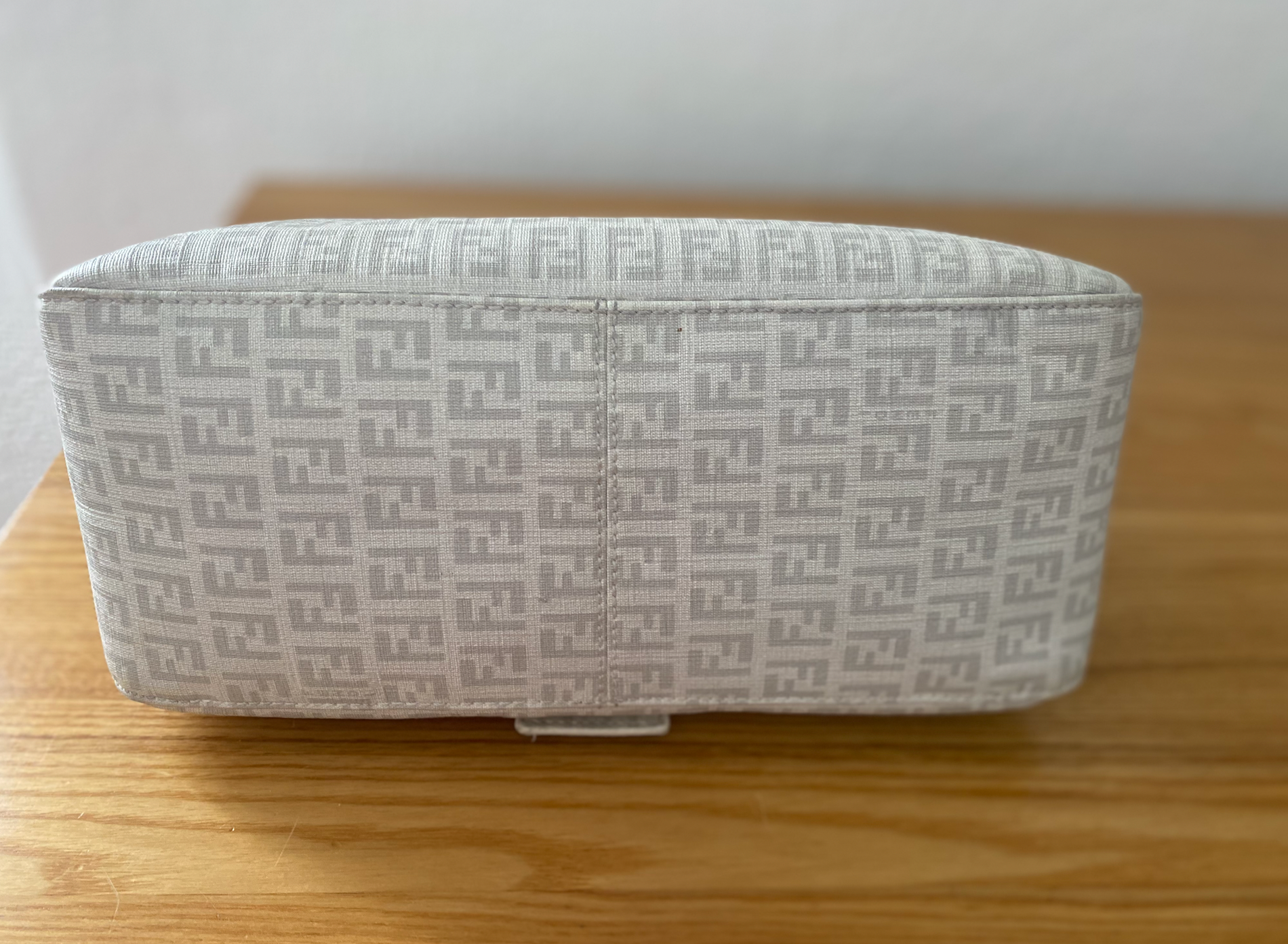 Preowned Fendi Zucchino Mama Baguette white canvas