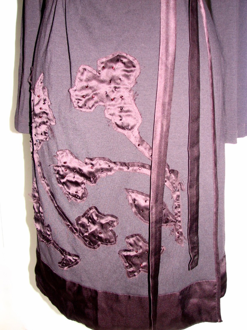 Preowned Alberta Ferretti purple wrap dress Size L silk