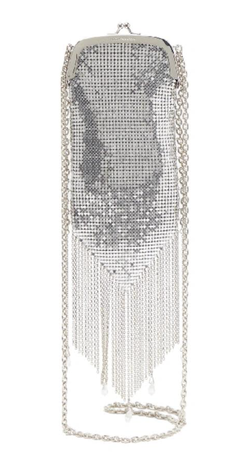 Paco Rabanne Fringed Chainmail-mesh And Crystal Cross-body Bag Silver metal/crystal