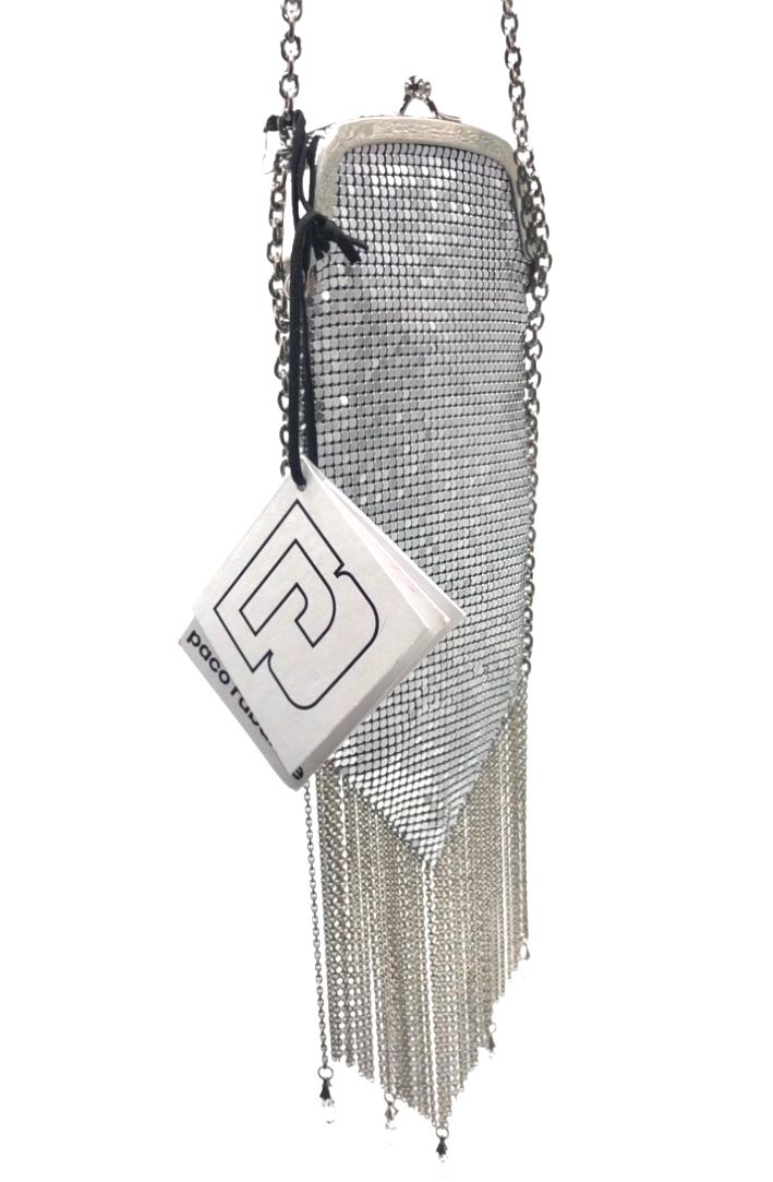 Paco Rabanne Fringed Chainmail-mesh And Crystal Cross-body Bag Silver metal/crystal