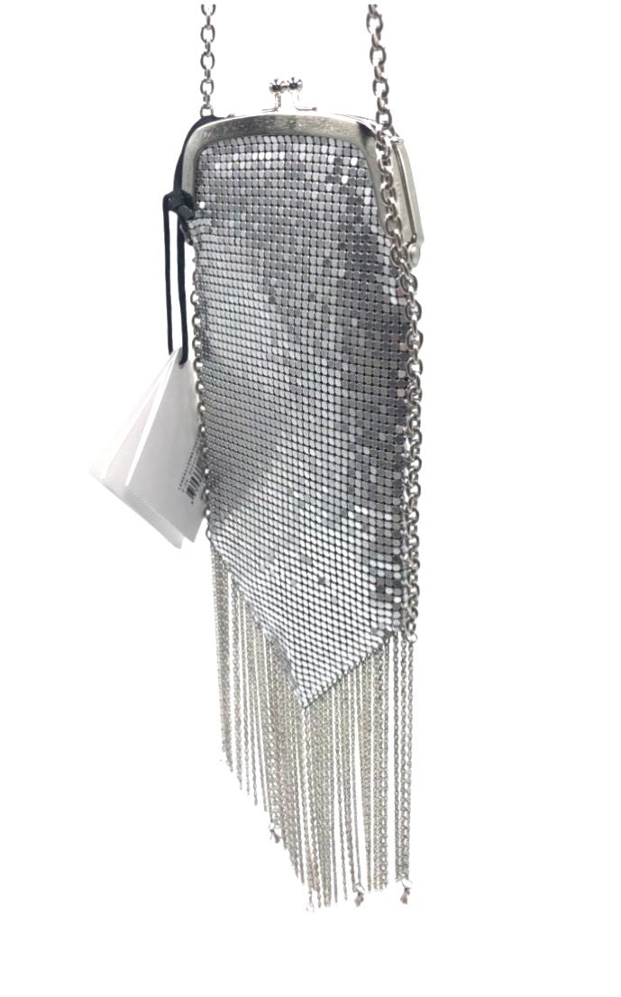 Paco Rabanne Fringed Chainmail-mesh And Crystal Cross-body Bag Silver metal/crystal