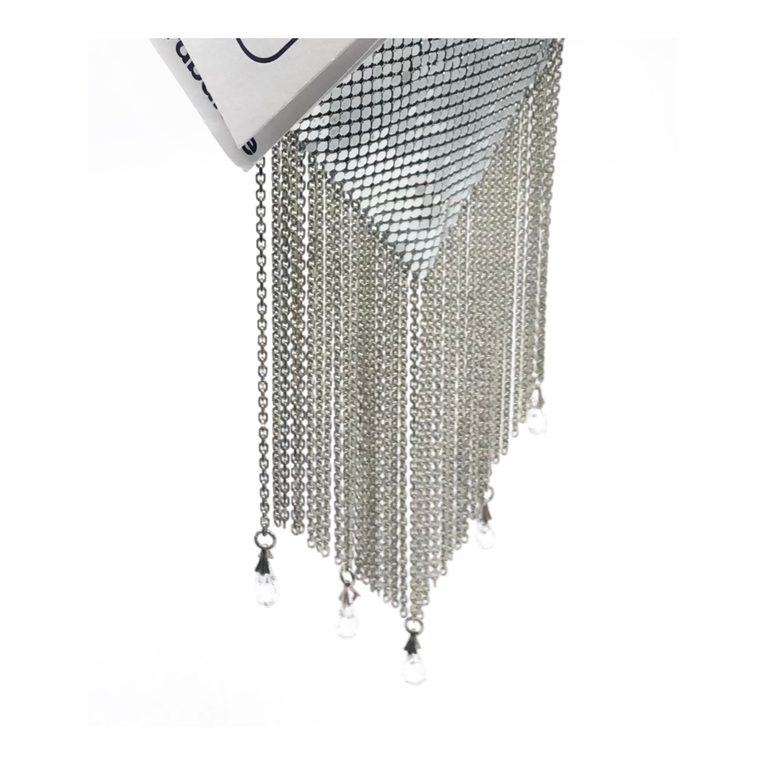 Paco Rabanne Fringed Chainmail-mesh And Crystal Cross-body Bag Silver metal/crystal