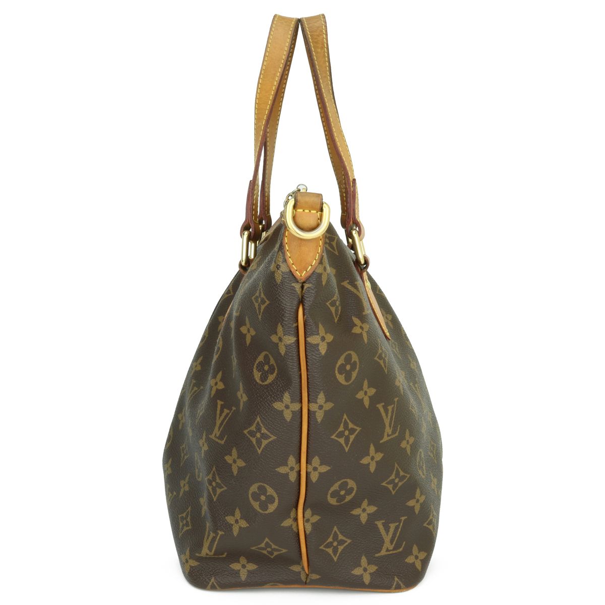 Preowned Louis Vuitton Monogram Palermo PM Bag Brown canvas/cowhide leather