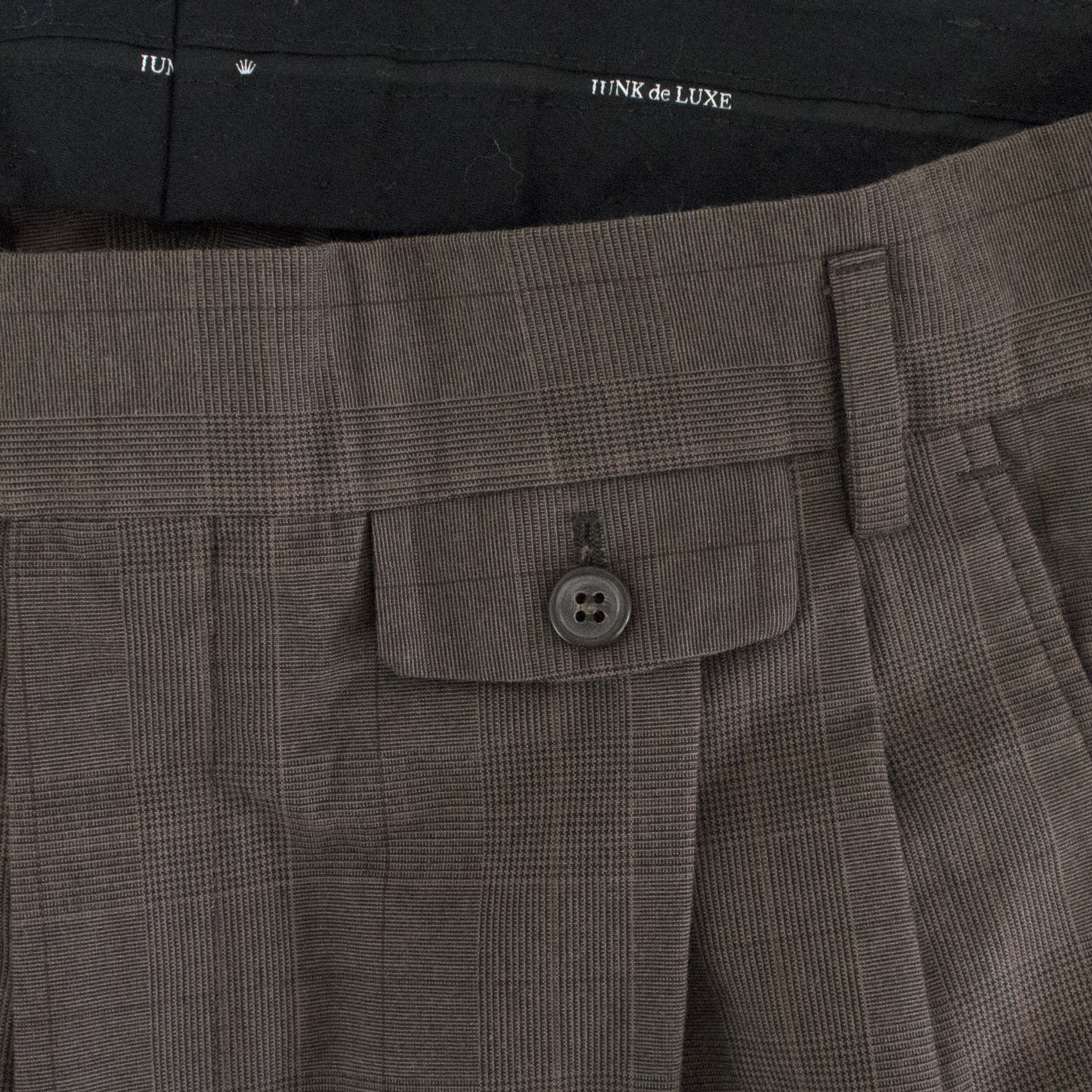 Junk de Luxe checked trousers Size 34 Tan/Brown cotton