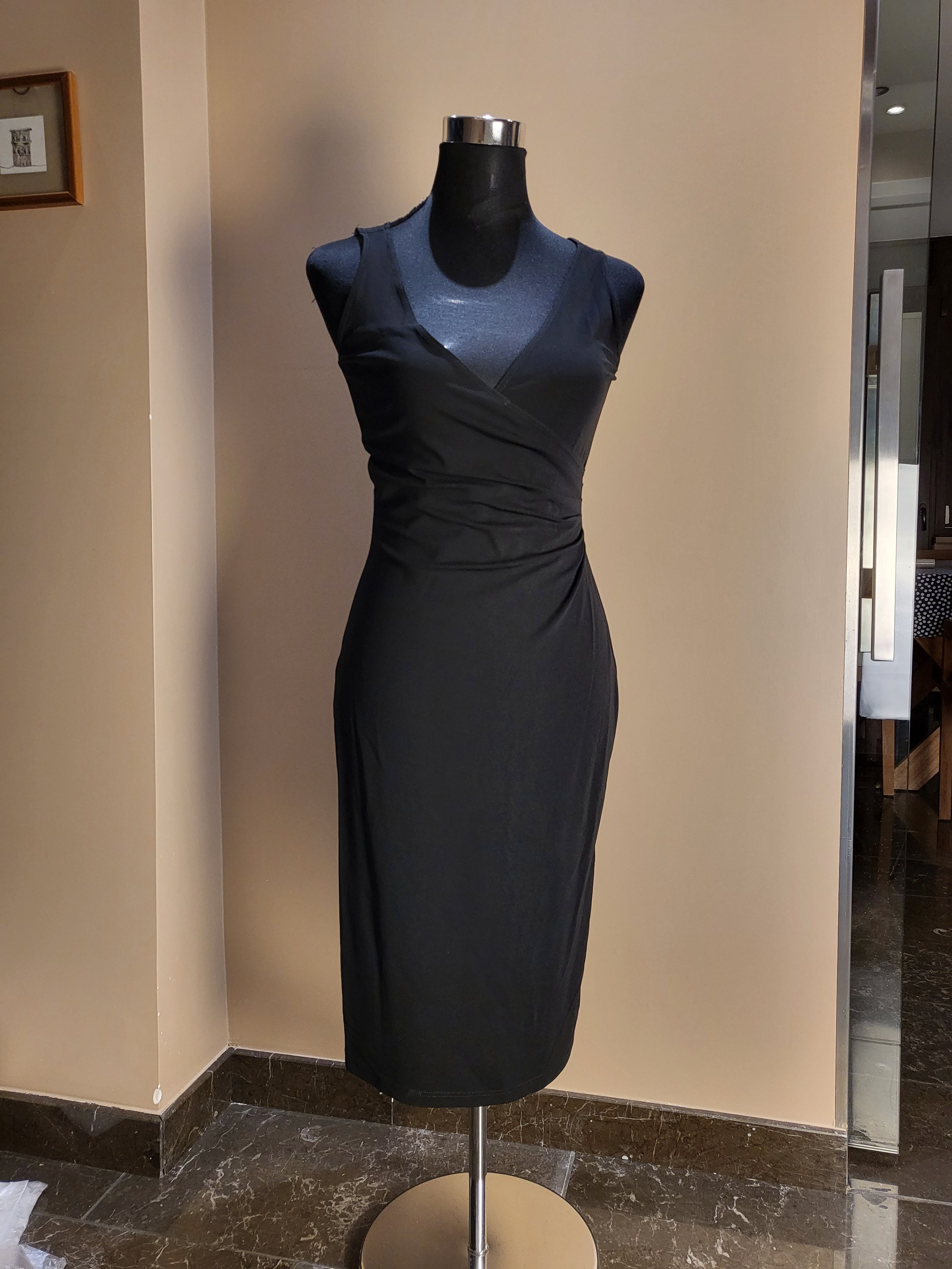 Preowned Celine Vintage Black Sleeveless Midi Dress Size XS viscose