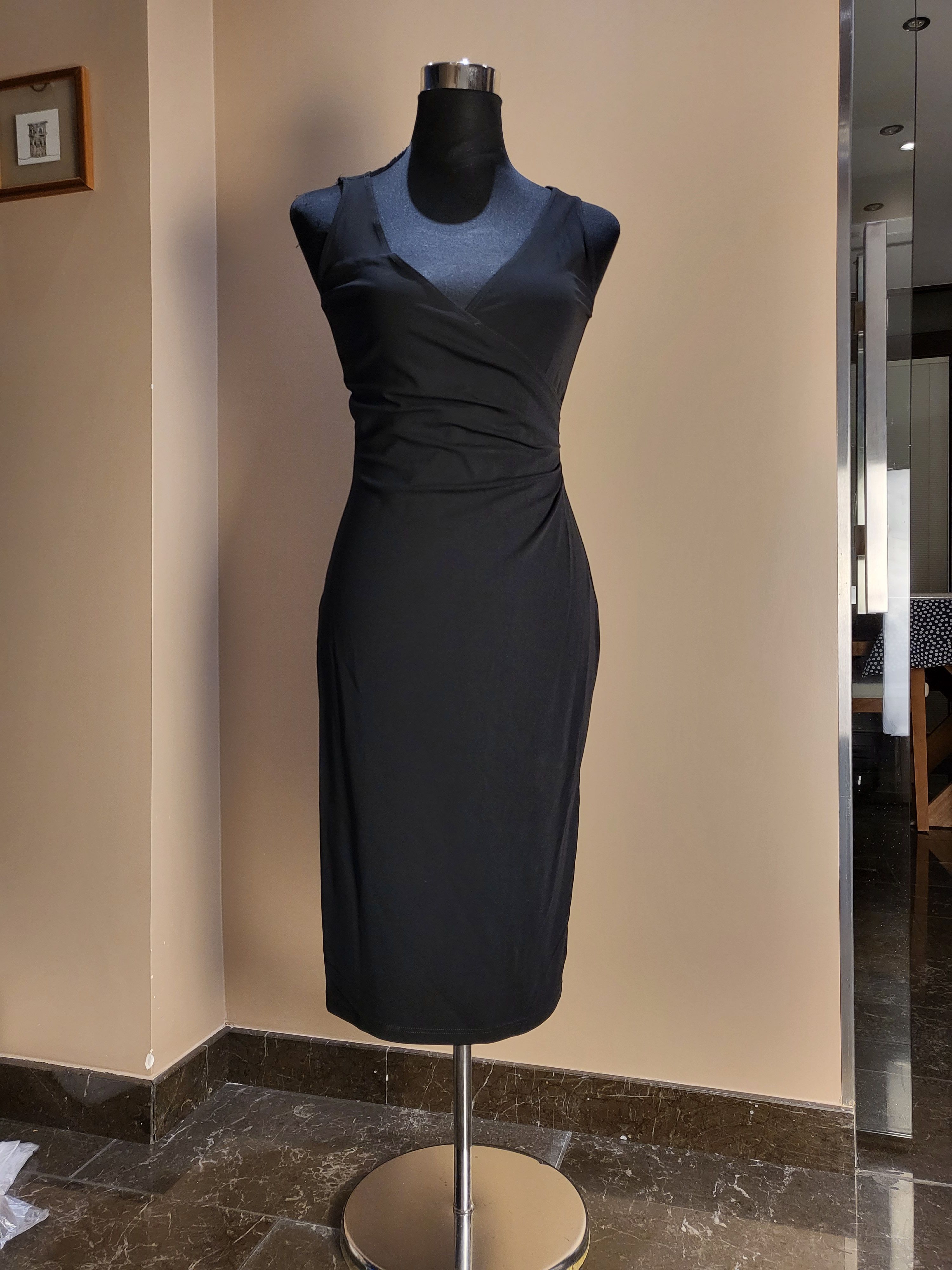 Preowned Celine Vintage Black Sleeveless Midi Dress Size XS viscose