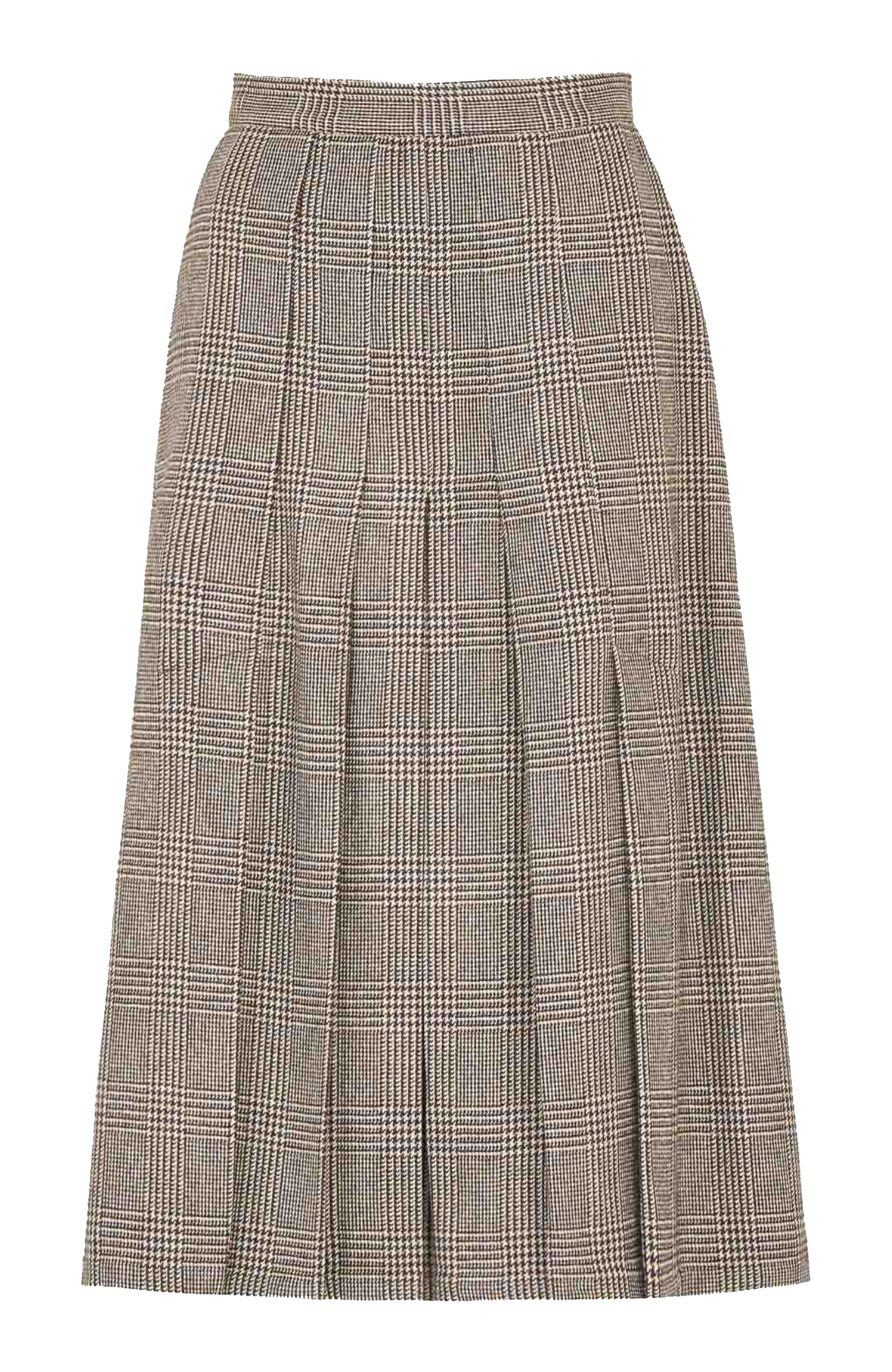 Giuliva Heritage Verena pleated mid-length skirt Size S Prince of wales check wool