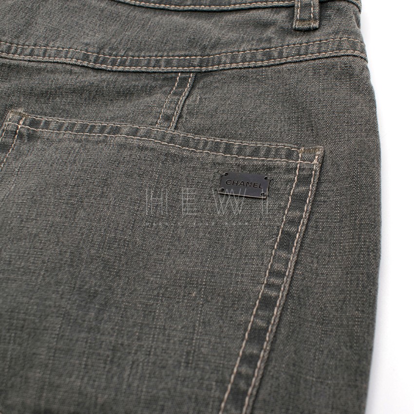 Preowned Chanel grey bootcut jeans Size S cotton