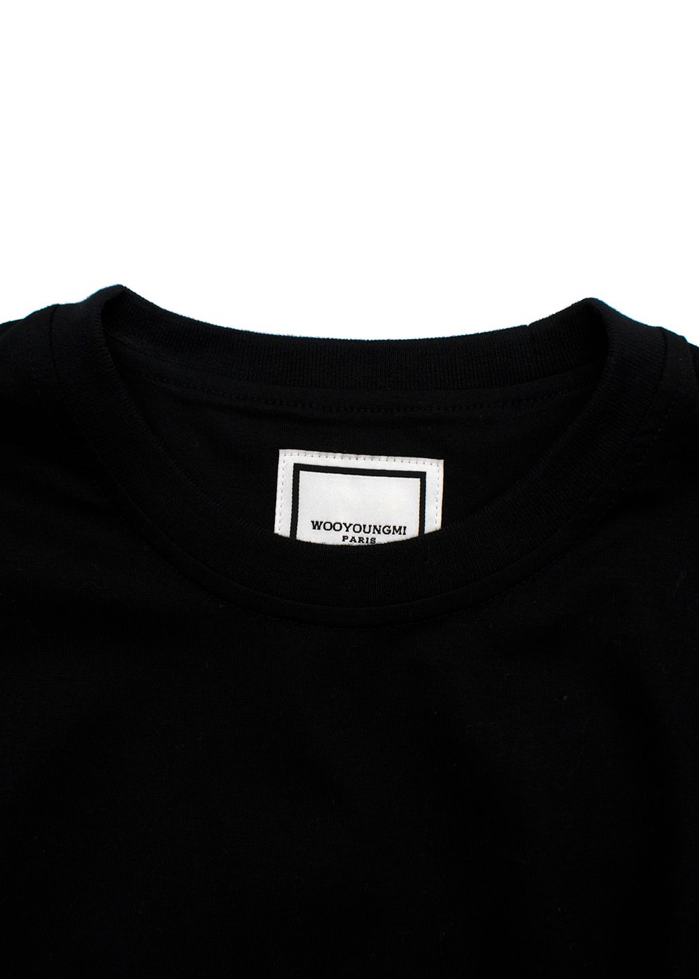 Men's Wooyoungmi Black Cotton Logo T-Shirt Size XS