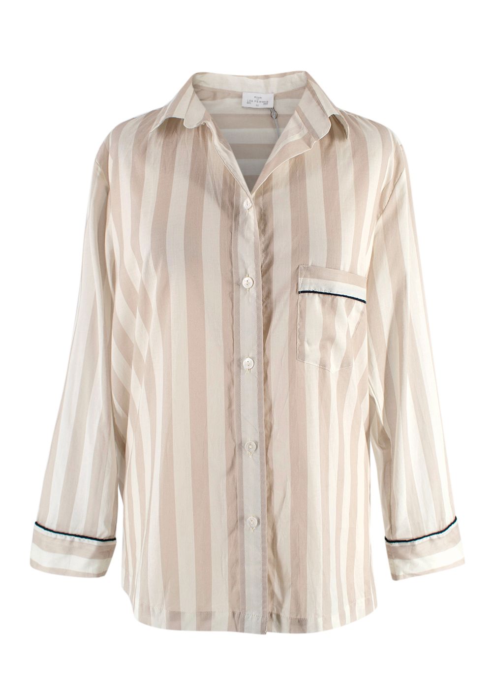 Pour Les Femmes Striped Cream Pyjama Top Size XS cotton