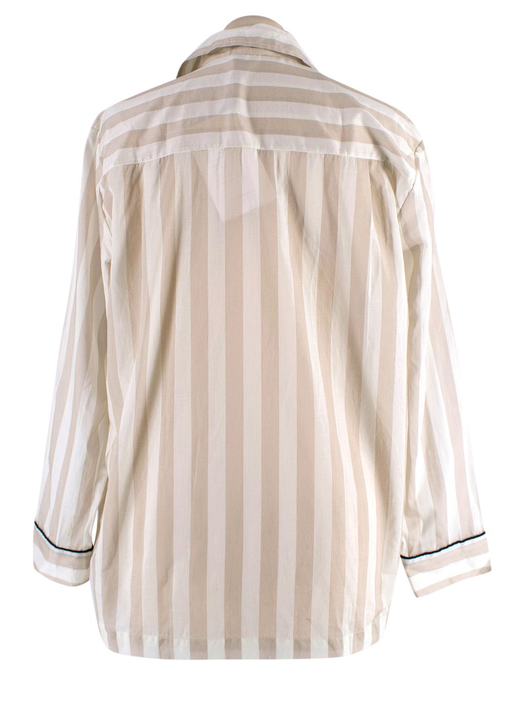 Pour Les Femmes Striped Cream Pyjama Top Size XS cotton