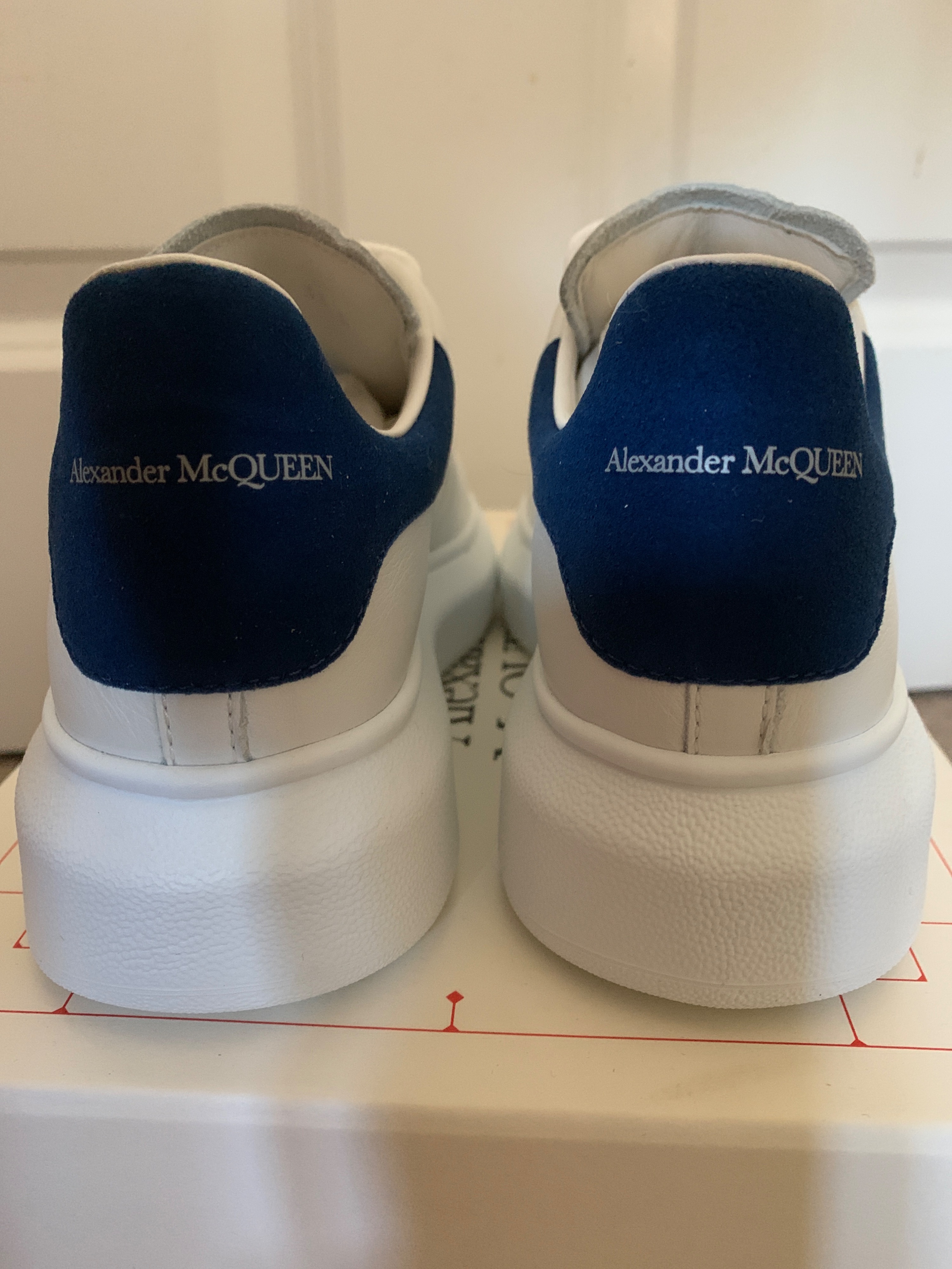 Boys Alexander McQueen Kids 33 White/Paris Blue Molly Sneakers Size 6 Years + White  Blue leather