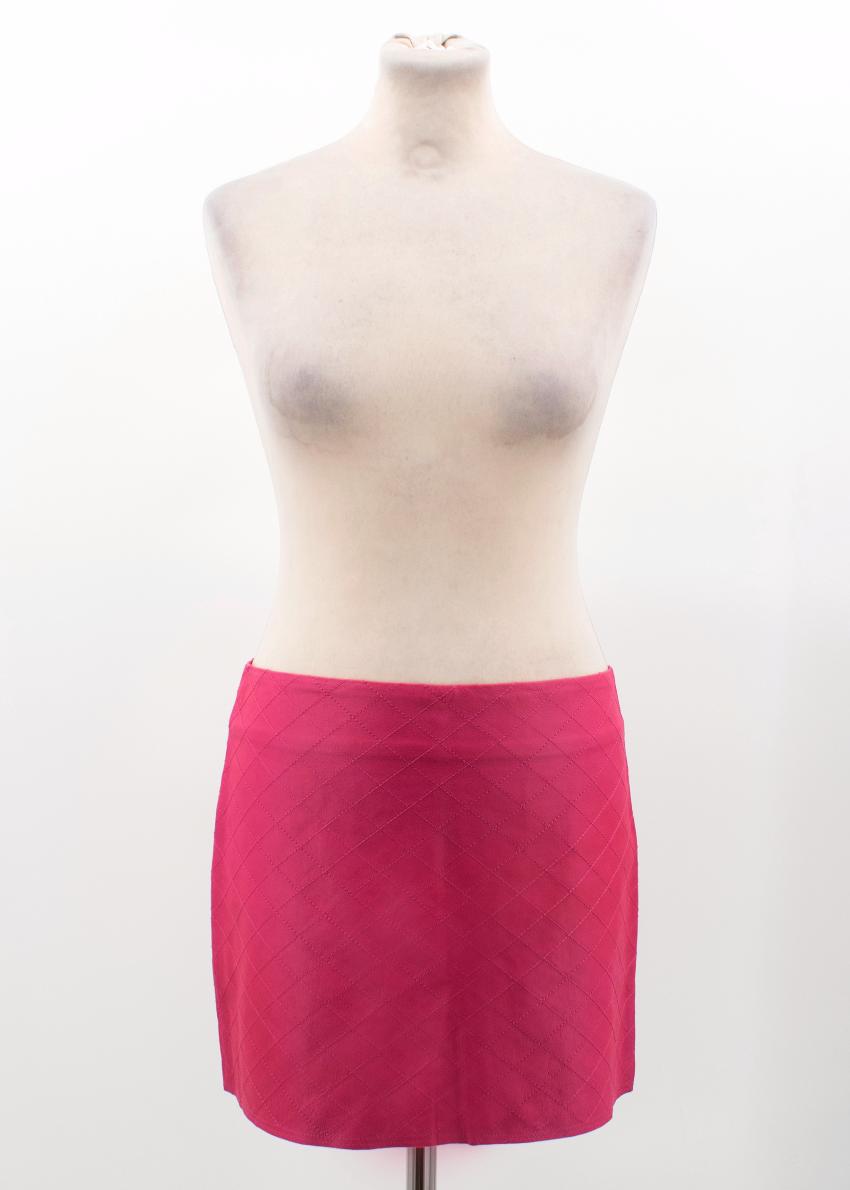 Preowned Alice and Olivia Pink Leather Mini Skirt Size XXS