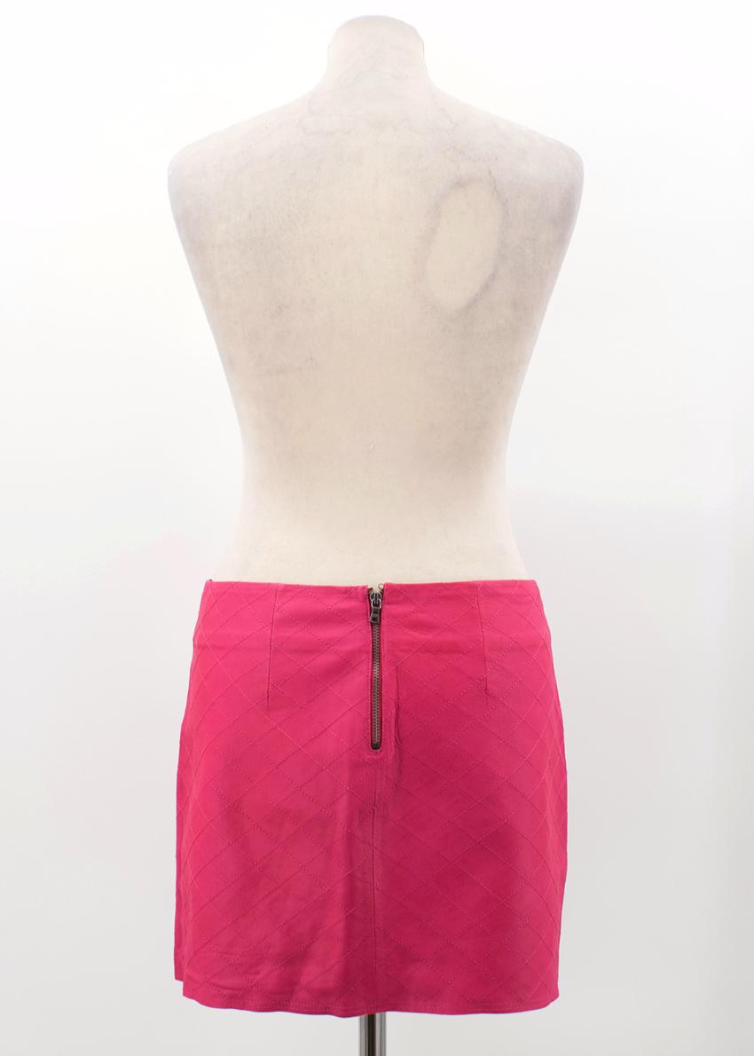 Preowned Alice and Olivia Pink Leather Mini Skirt Size XXS