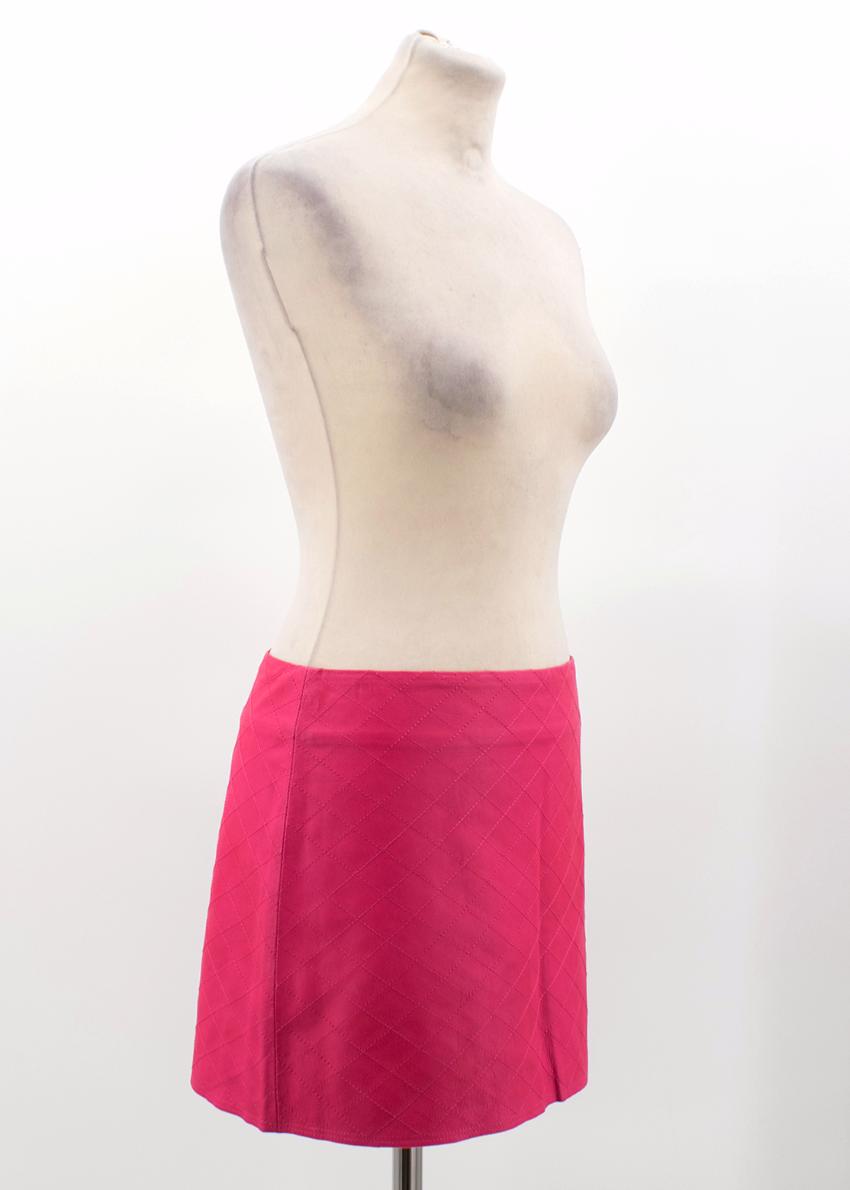 Preowned Alice and Olivia Pink Leather Mini Skirt Size XXS