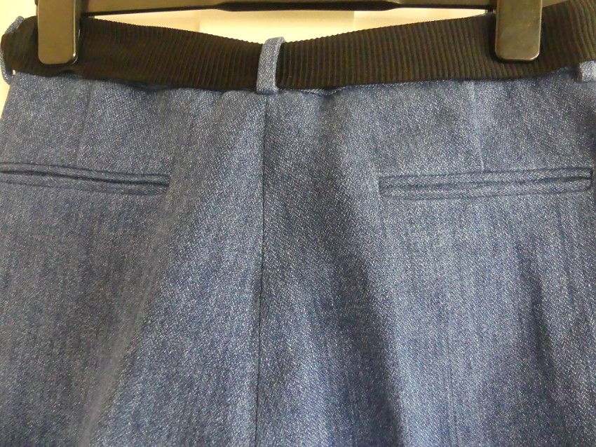 Victoria Beckham Linen Pants with Belt Tie Size S Blue