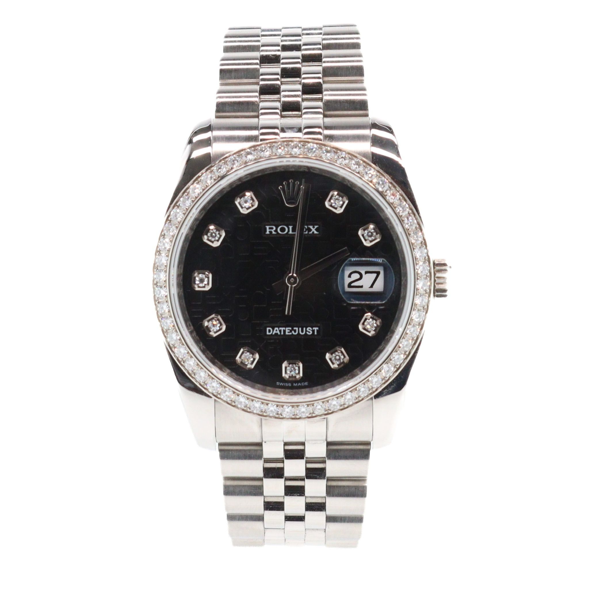 Preowned Rolex Stainless Steel Diamond Datejust Watch