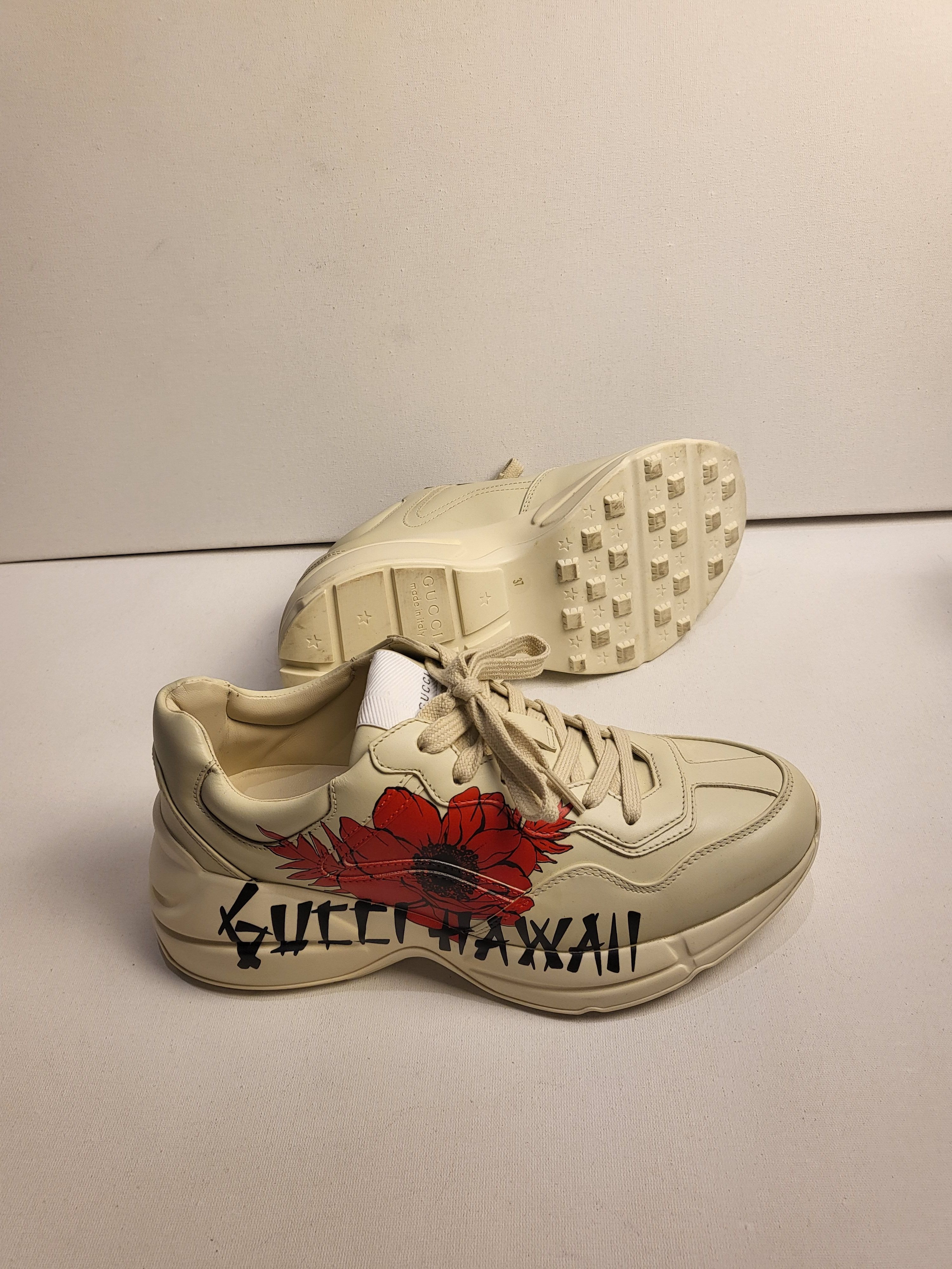 Gucci Limited Edition Rhyton Hawaii-print Trainers Size 37