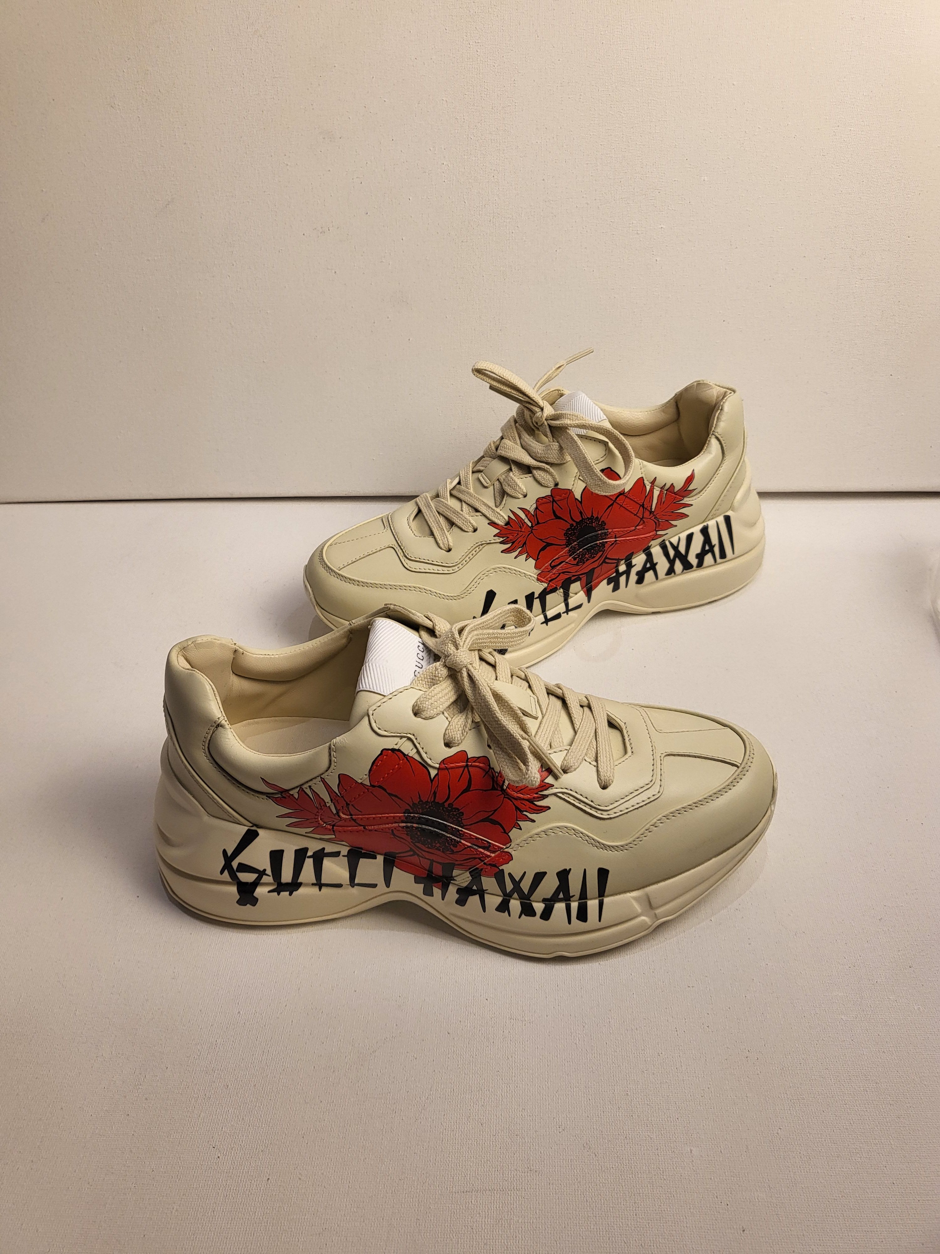 Gucci Limited Edition Rhyton Hawaii-print Trainers Size 37