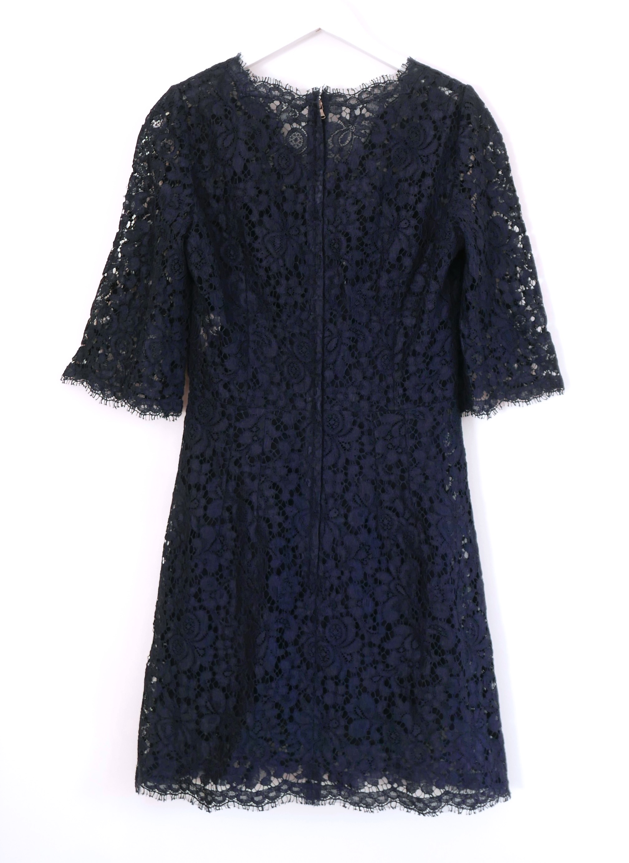 Preowned Dolce  Gabbana Navy Blue Lace Mini Dress Size S