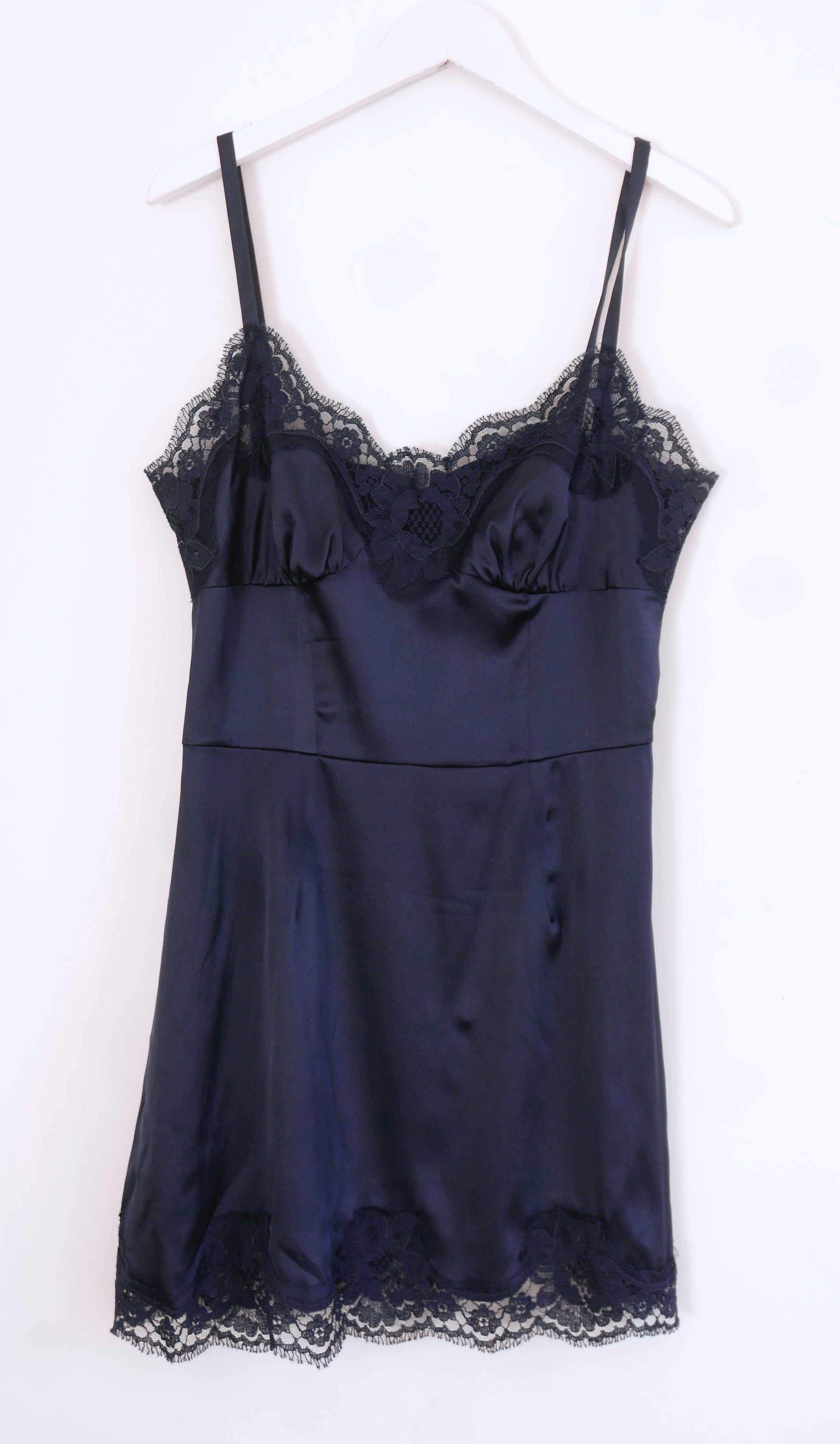 Preowned Dolce  Gabbana Navy Blue Lace Mini Dress Size S