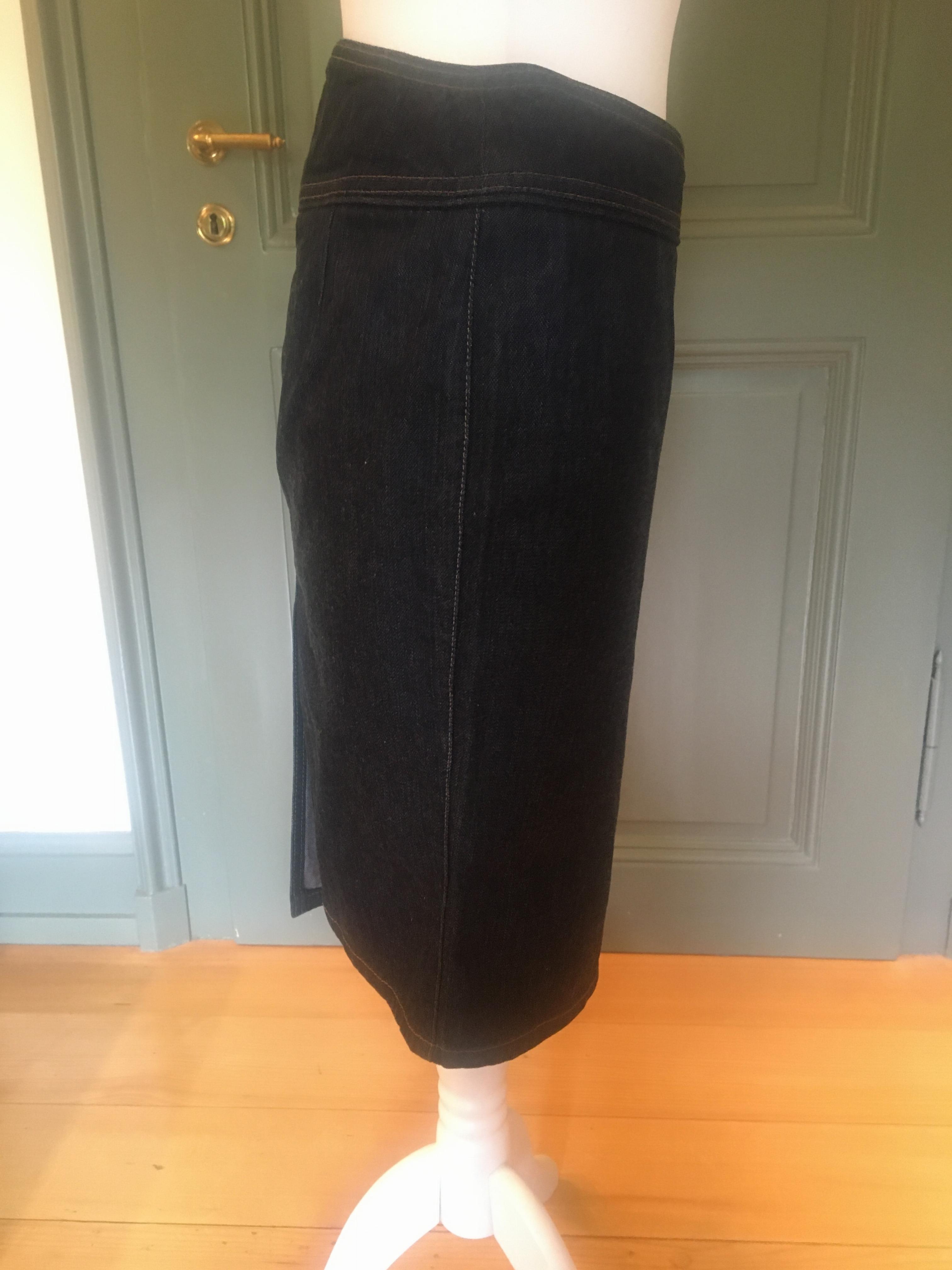 Preowned Gucci Blue Denim Pencil Skirt Size XS