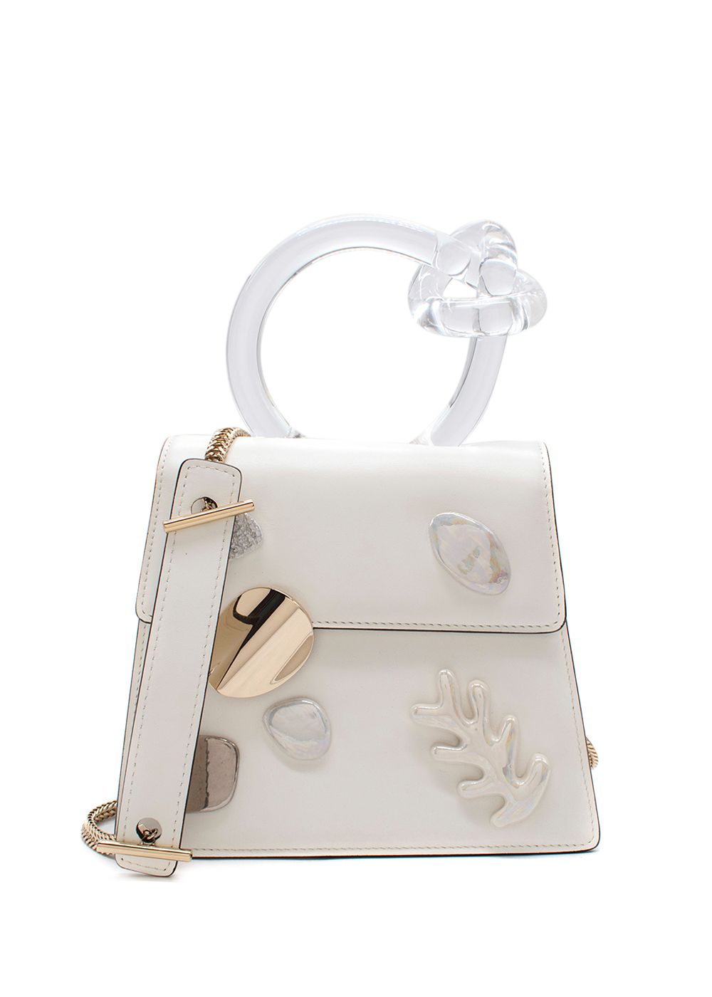 Bendetta Bruzziches White Leather Brigitta Top-Handle Bag