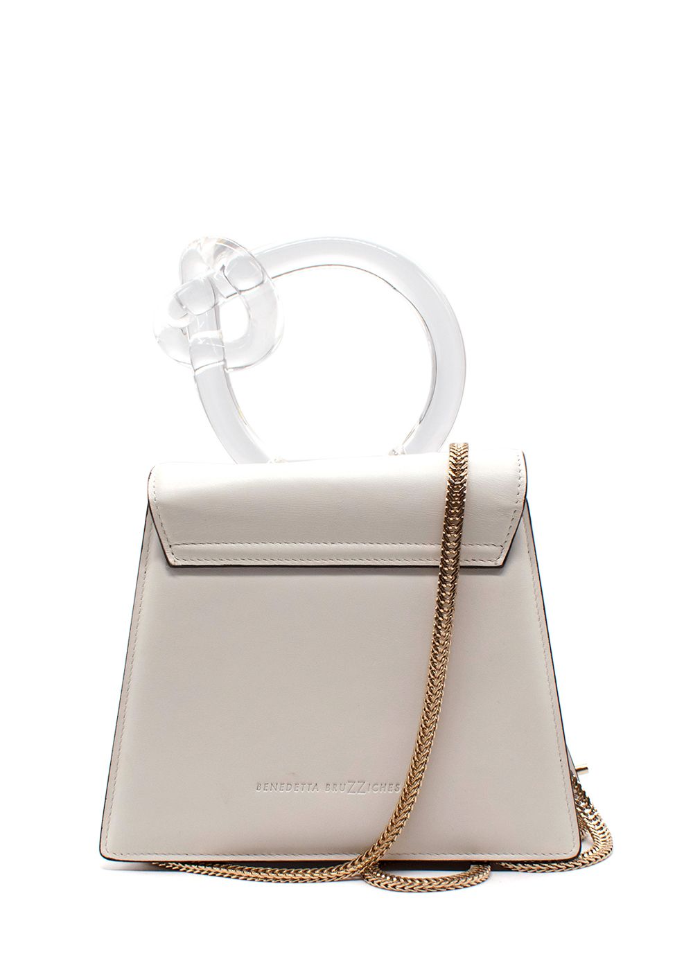 Bendetta Bruzziches White Leather Brigitta Top-Handle Bag