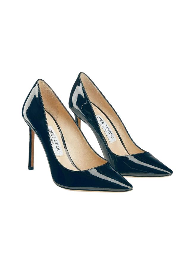 Preowned Jimmy Choo Navy Patent 100mm Pumps Size 365 Blue leather