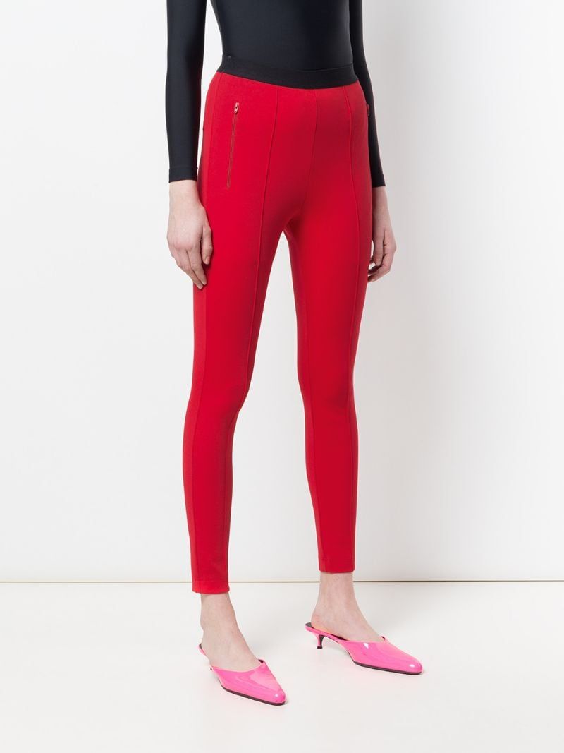 Balenciaga Red Logo Waist Leggings Size M elastane