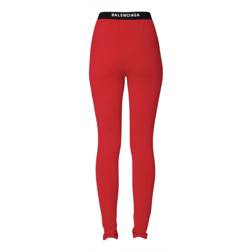 Balenciaga Red Logo Waist Leggings Size M elastane