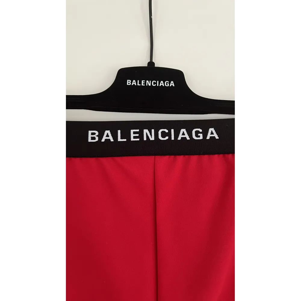 Balenciaga Red Logo Waist Leggings Size M elastane