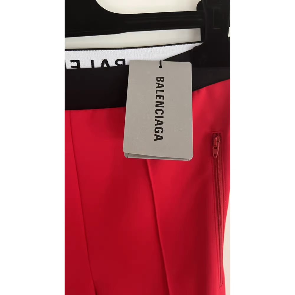 Balenciaga Red Logo Waist Leggings Size M elastane