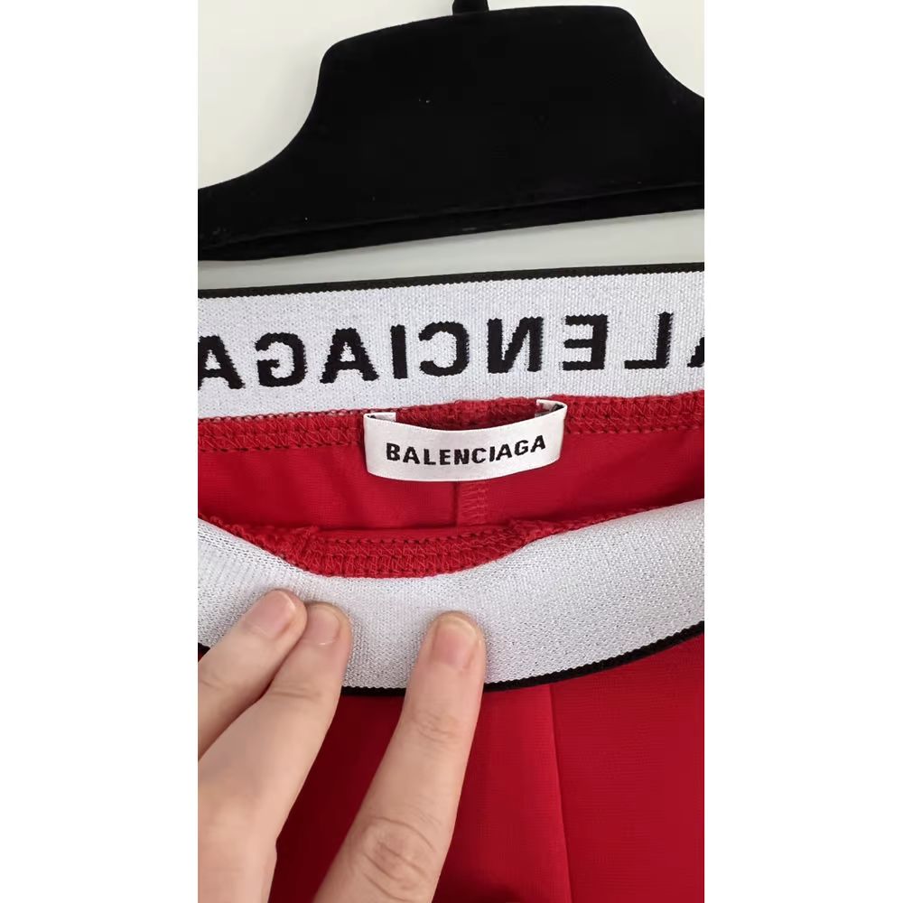 Balenciaga Red Logo Waist Leggings Size M elastane