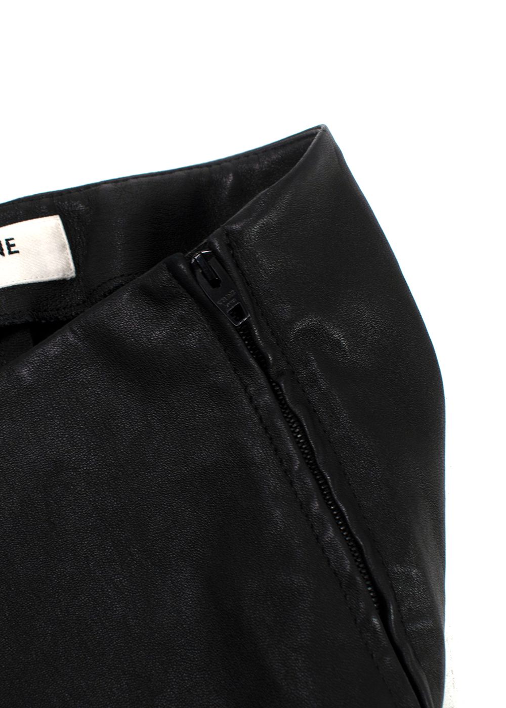 Preowned Celine Black Leather Leggings Size S