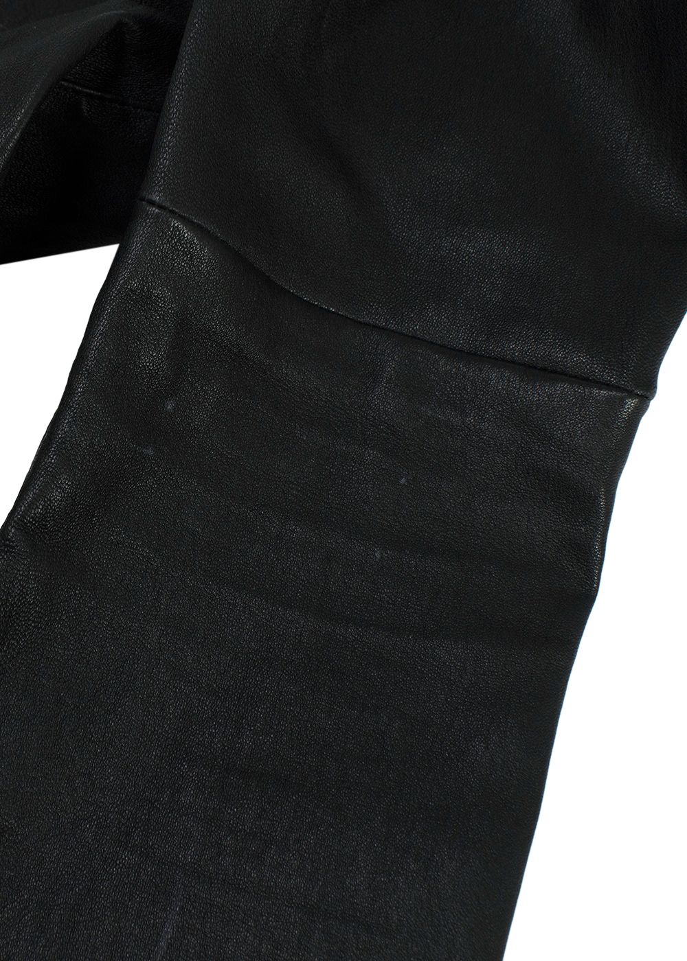 Preowned Celine Black Leather Leggings Size S