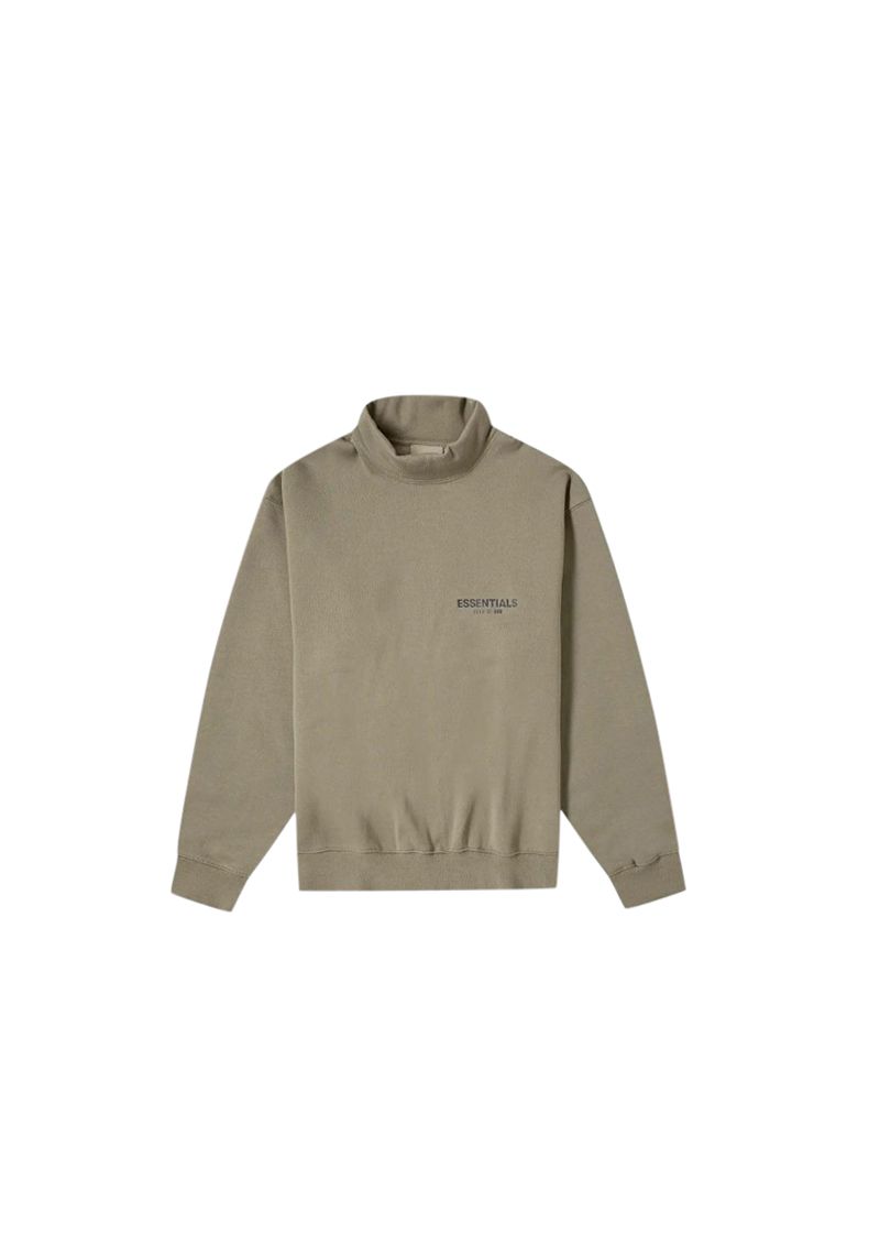 Men's Fear of God Khaki Mock Neck Sweatshirt Size XL green | khaki cotton