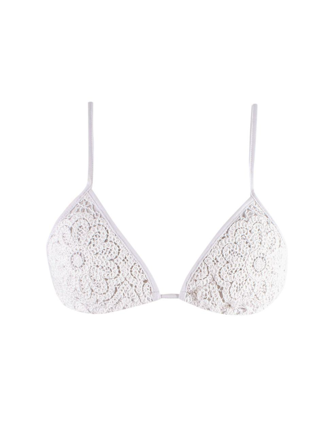 Borgo De Nor x Talia Collins White Crochet Divona Tie Bikini Size M polyester