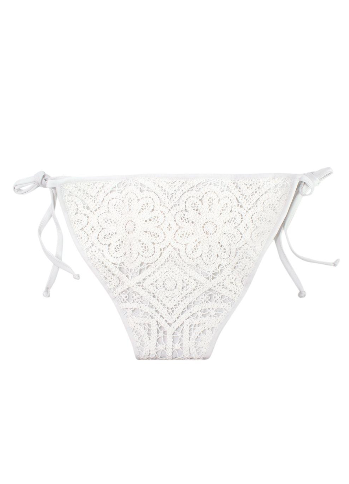 Borgo De Nor x Talia Collins White Crochet Divona Tie Bikini Size M polyester