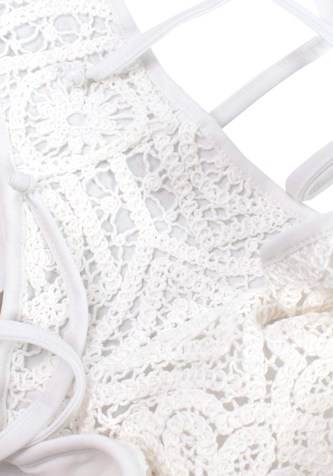 Borgo De Nor x Talia Collins White Crochet Divona Tie Bikini Size M polyester