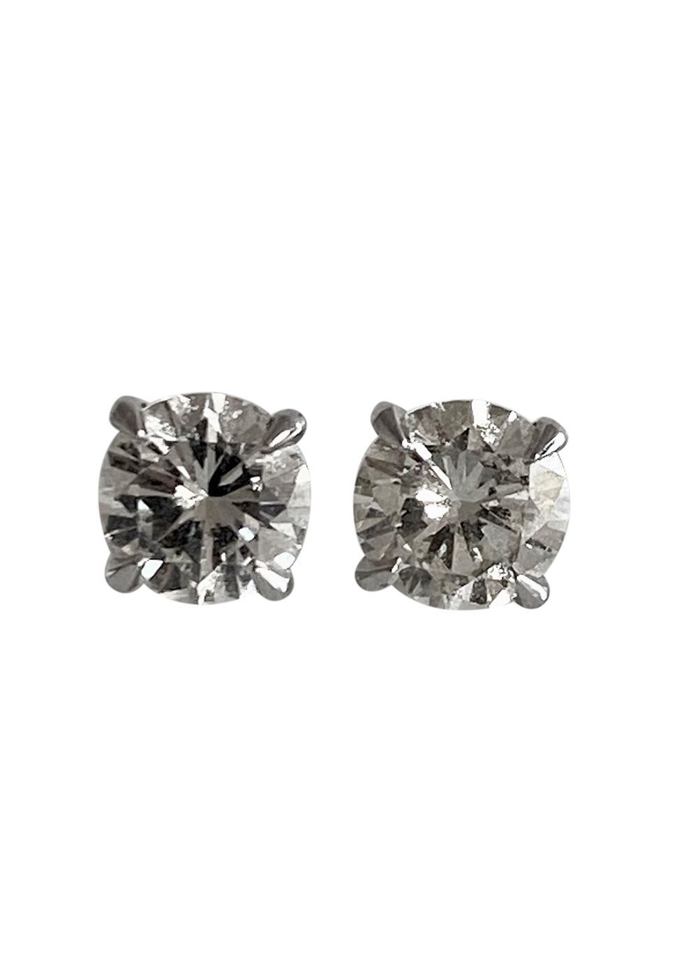 Preowned 166ct Platinum Set Diamond Solitaire Earrings silver