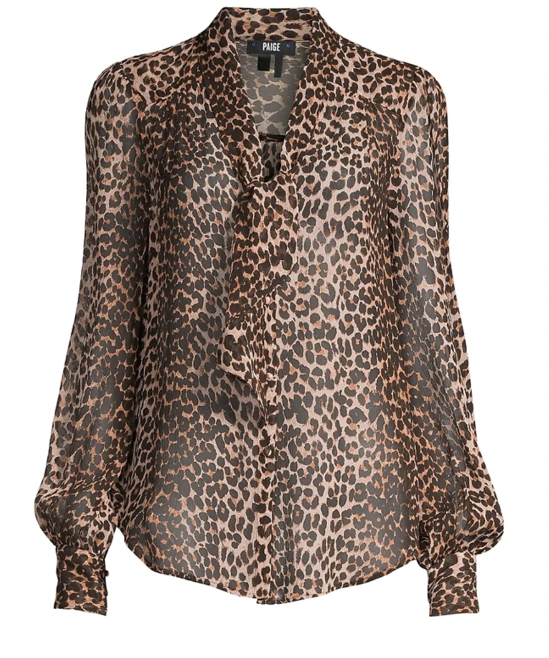 Preowned Paige Cleobelle Leopard Printed Silk Blouse Size S brown