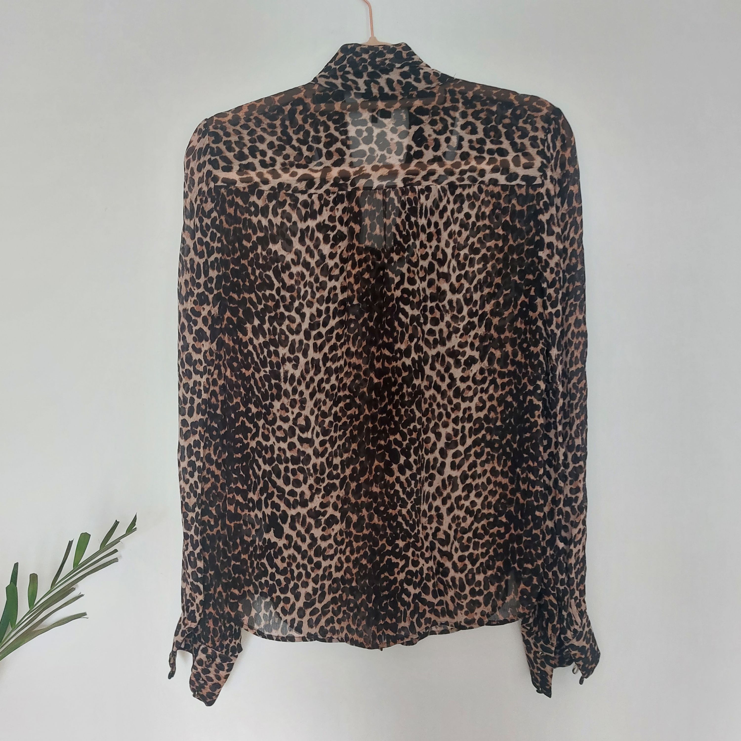 Preowned Paige Cleobelle Leopard Printed Silk Blouse Size S brown