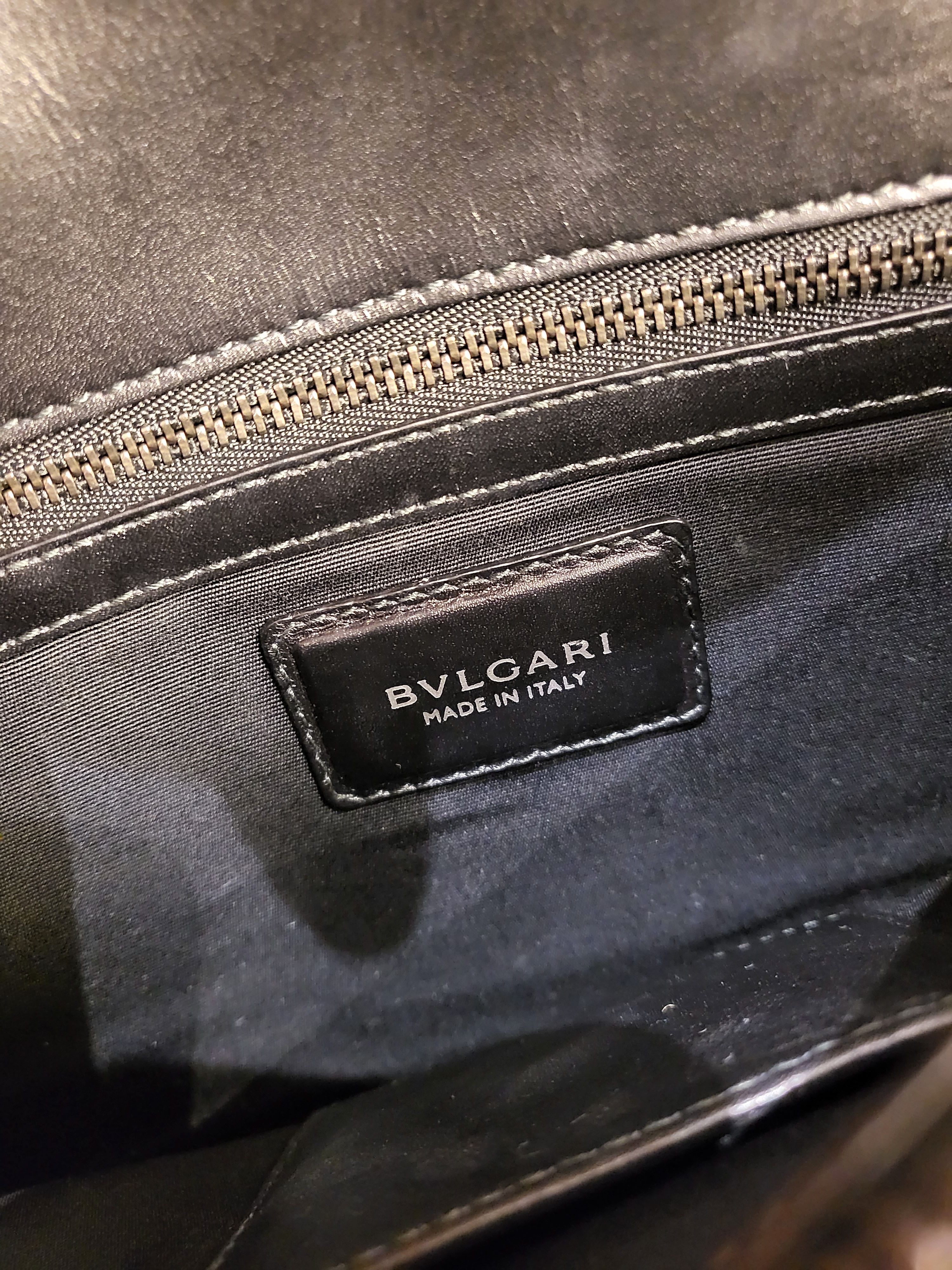 Preowned Bvlgari Black Leather Plisse Large Serpenti Forever Shoulder Bag