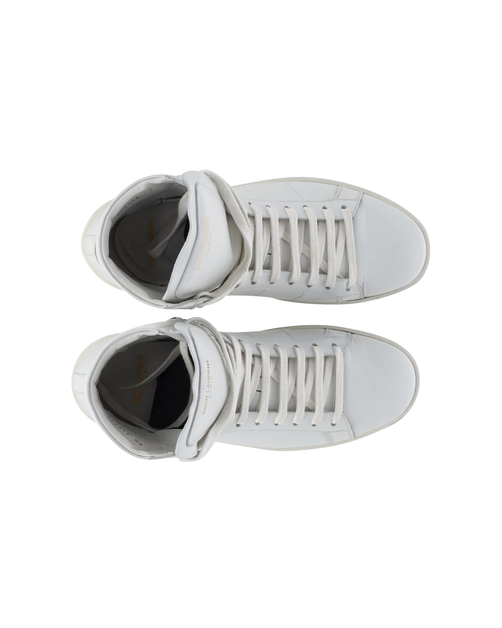 Saint Laurent SL/01H Zipped White High Top Sneakers Size 40