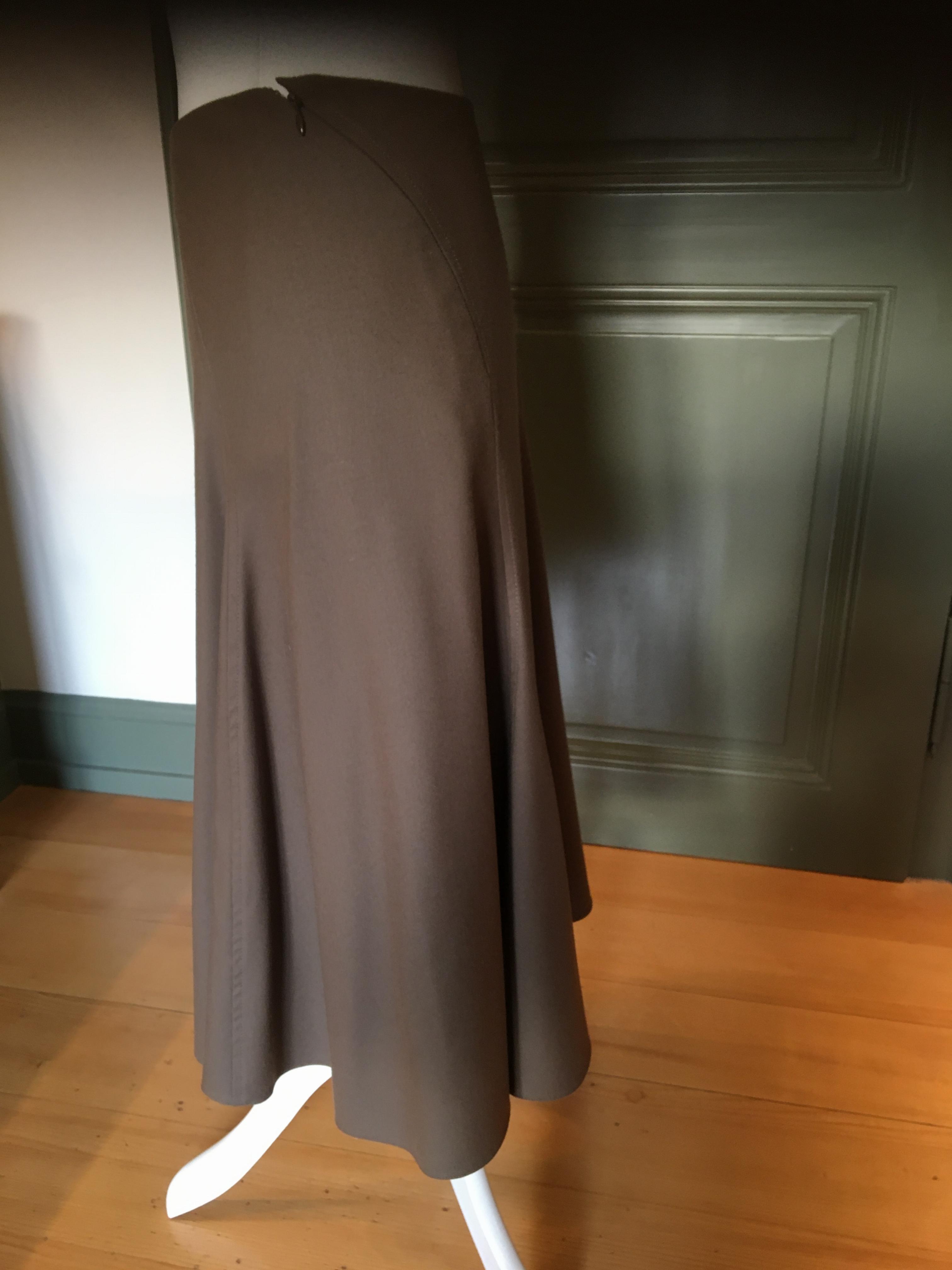 Ralph Lauren Purple Label Brown Wool Pleated Skirt Size XS Tan/Brown